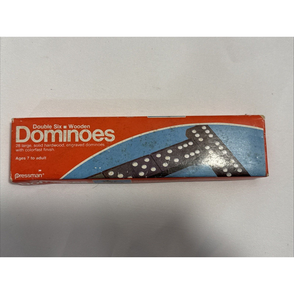 1986 Dominoes Classic Pressman Double Six (Wooden, 28 Count, In Original Box